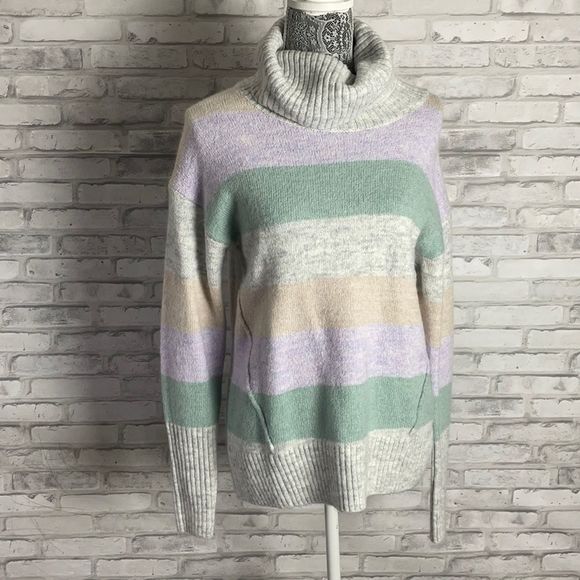 Gap Color Block Turtleneck Sweater 